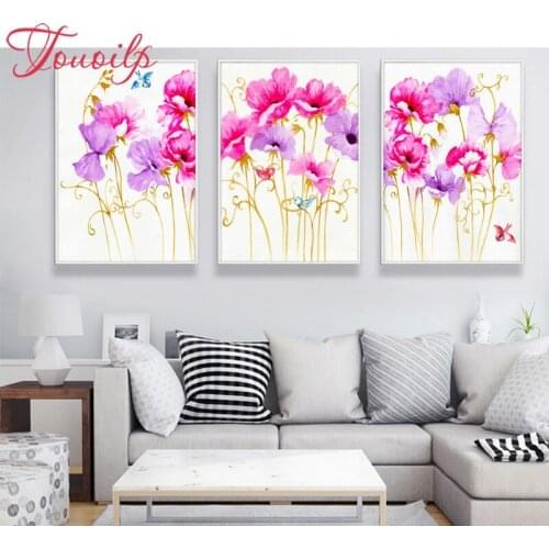 3 pcs/set,New 5D DIY Diamond Painting Street,Diamond Embroidery Poppy flower Cross Stitch paint picture of city,home decoration