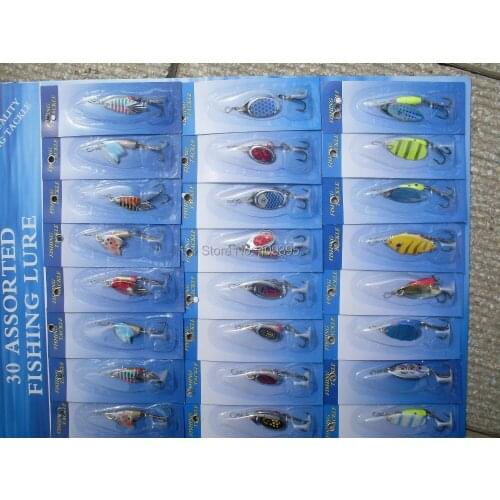 30pcs 3g-4g small size Metal fishing spoon metal fishing lure mixed sizes and colors Free shipping