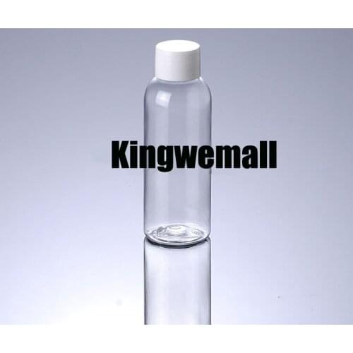 300pcs/lot 100ml Plastic Water Lotion Container Transparent Bottle with White Lids and Nesse For Cosmetic Packaging PTG41