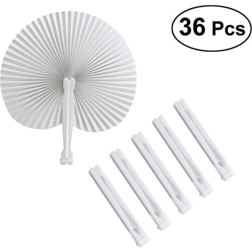 36pcs Folding Fan Home Decoration Handheld Fans Paper Folded Fan Circular Paper Fan For Wedding Party A35