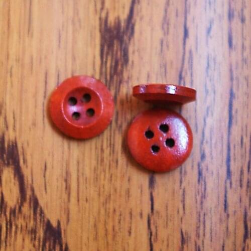 SHINE 200PCs Wooden Sewing Buttons Scrapbooking Round Four Holes Wine Red 15mm Dia. Costura Botones Decorate bottoni botoes