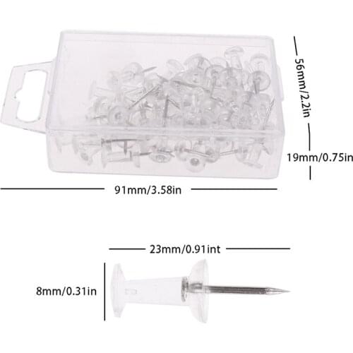 50pcs/set Plastic Transparent Rose Gold Push Pins Thumb Thumbtack Board Pins Drawing Photo Wall Studs Office School Supplies