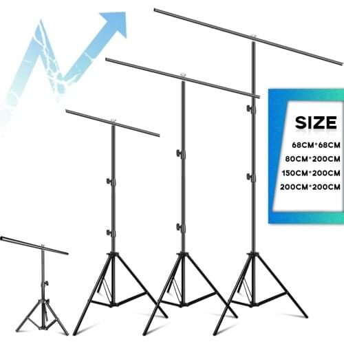 6.5x6.5ft Photography T-Shape Background Backdrop Stand Adjustable Height Wide With Spring Clamps For Photo Studio Green Screen