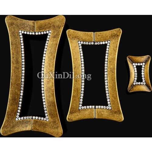 8PCS Luxury Diamond Kitchen Door Furniture Handle European Antique Solid Cupboard Drawer Wardrobe Cabinet Pulls Handles & Knobs