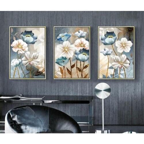 Abstract Flowers Scandinavian Poster Wall Art Posters and Prints Elegant Poetry Modern Transparent Flower Painting Unframed