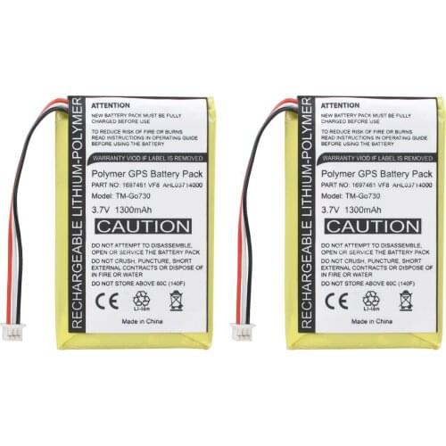 2pc 3.7V 1300mAh GPS Battery 1697461 VF8 AHL03714000 for Tomtom Go 730