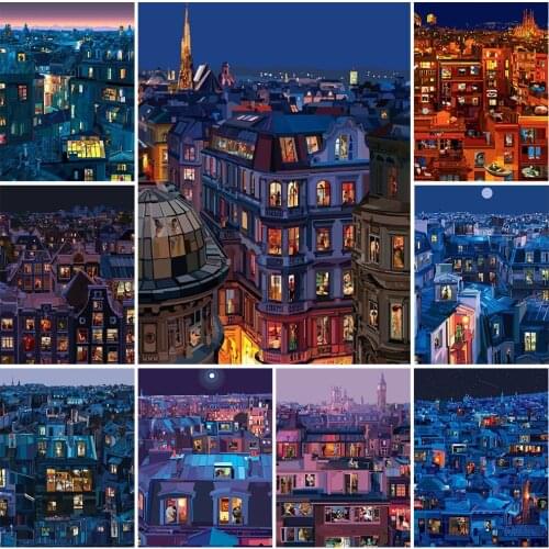 5D DIY Diamond Painting "Ten Thousand Lights" Exquisite Home Bedroom Living Room Handmade Decorative Painting Can Be Customized