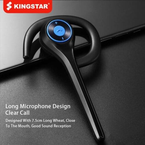 KINGSTAR Bluetooth Headset Single Detachable Ear Hook Business Wireless Ear-mounted Headphone HD Call Noise Reduction Earphone