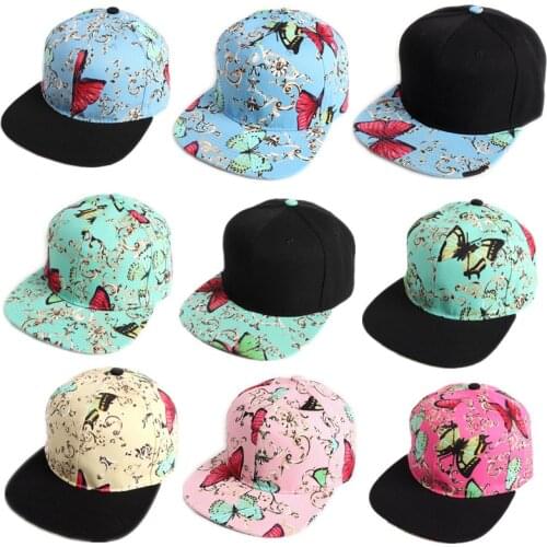 Fashion 3D Butterflies Printing Flat Bill Brim Hip Hop cap Men Cotton Baseball Cap Women Casual Sun Hat Trucker Hats