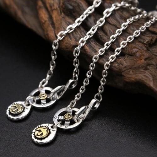 Solid Silver 925 Vintage Indian Style Long Chain Necklace Men Women For Jewelry Making Solid 925 Sterling Silver Necklace Men