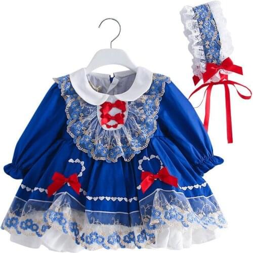 Kids Boutique Dress For Girls Children Spanish Palace Frocks Baby Girl Birthday Party Clothes Toddler Lolita Princess Dresses