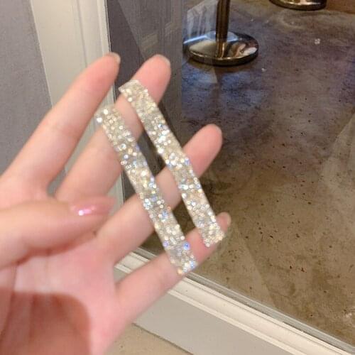 Long tassel earrings exaggerate European and American nightclub style zircon earrings temperament high-end jewelry for women