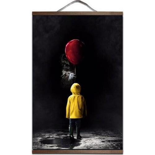 It Movie Art Print canvas Poster Canvas Scroll Painting with wood