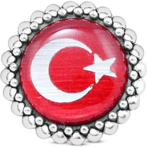 Round the Moon the stars Cabochons 925 K Silver Badge