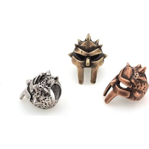 Copper 3D Antique Roman Warrior Head Spacer Beads For Bracelets Necklaces Jewelry Making Accessories 20.5x16.2x15MM