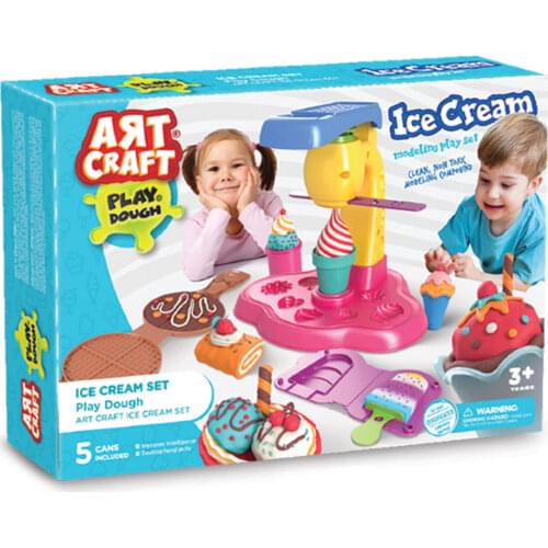 Play Dough 12pcs Color Ice Cream Set Toys Creative 3D Plasticine Tools Set Moulds Deluxe Set Learning Education Toys art Craft