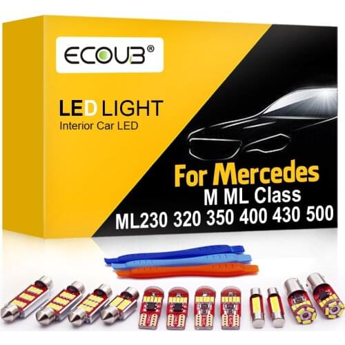 ECOUB for Mercedes Benz M Class ML W163 W164 W166 ML230 ML320 ML350 ML400 ML430 ML500 Car Interior LED Light Bulb Kit LED Update