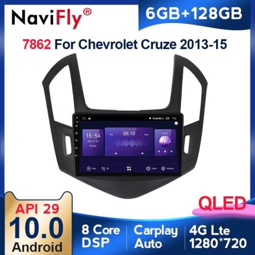 NaviFly 6GB+128GB 8 Core Carplay QLED 1280*720 Android 10.0 Radio GPS Car Muletimedia Player For Chevrolet Cruze J300 J308 2012