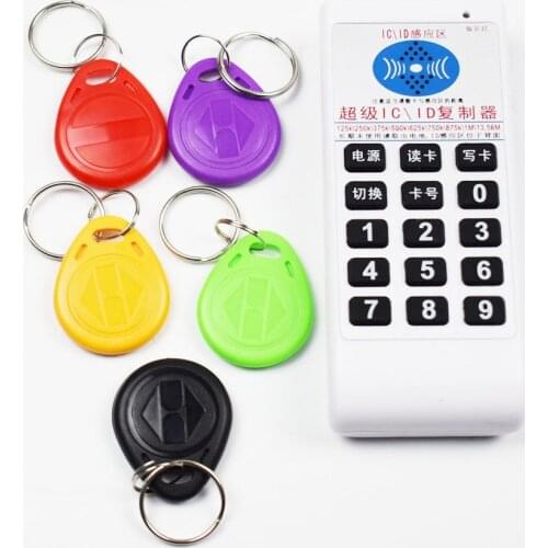 IC ID Reader Writer 13.56Mhz 125khz Copier Duplicator NFC RFID Support 9 Frequency+5pcs 125KHz T5577 Writable Key Card