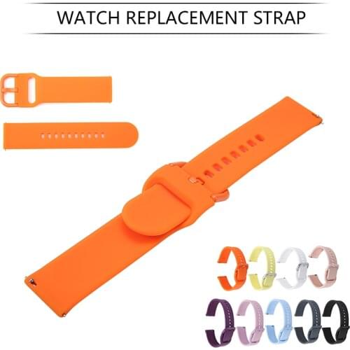 20mm Soft Silicone Wristband Strap For Galaxy Watch Active Smart Watch Replacement Adjustable Sport Bracelet Loop Band