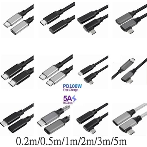 USB C Gen2 10Gbps Cable USB 3.1 Type-C 5A E-Mark Fast Charging Nylon Braided Cord For MacBook Pro IPad Switch QC4.0 PPS 4K VR