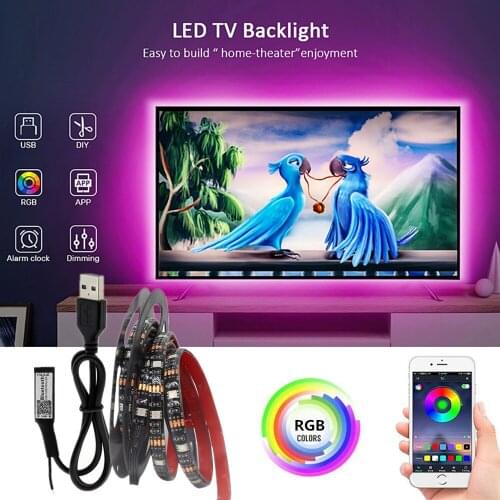 USB LED Strip 5050 RGB Changeable LED TV Background Lighting 50CM 1M 2M 3M Flexible LED Tape Light With Smart Bluetooth Control