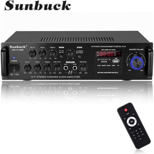 SUNBUCK TAV-6188E 2500W bluetooth 5.0 Audio Amplifier Stereo Home Theater AMP Car Home 5CH AUX USB FM SD