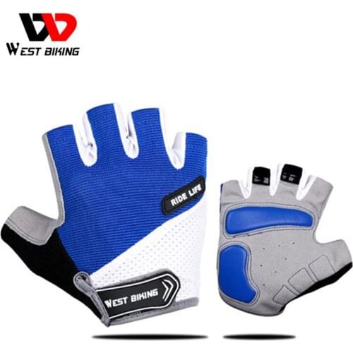 WEST BIKING Half Finger Cycling Gloves Breathable Anti Slip Pad Motorcycle MTB Road Bike Gloves Men Women Sports Bicycle Gloves