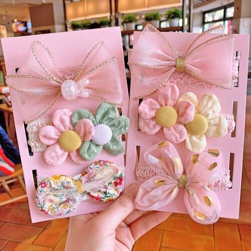 Wecute 3pcs/set Child Headband Cute Princess Hair Band Crown Hair Accessories for 0-3years Baby Kids Headwear Lace Bow Flowers