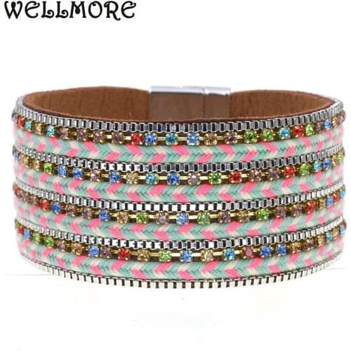 WELLMORE bohemia bracelets for women fashion colourful wrap bracelets magnet Bracelets & Bangles Female Jewelry wholesale
