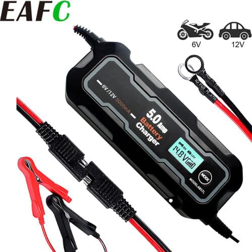 Multi-Protection 5000mA Car Battery Charger 6V/12V Full Automatic Intelligent Car Motorcycle Battery-Charger for Automobiles