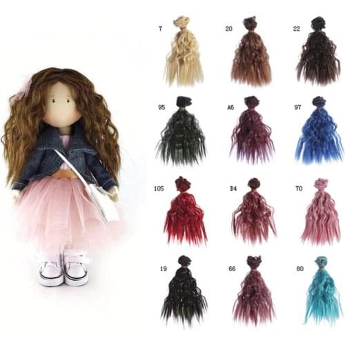 1pcs 15/25*100cm High Temperature Fiber Fashion Curly Doll Hair Extensions for DIY 1/3 1/4 1/6 BJD SD Doll Wigs