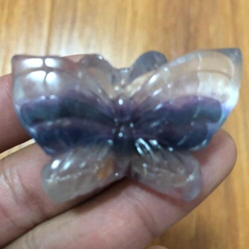 1pcs Very rare, rich natural gemstone, jade-like butterfly carving