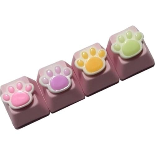 1PC Cute Cat Paw Keycap Cute Keycap Mechanical Keyboard Keycap R4 Pink Cap G6DC
