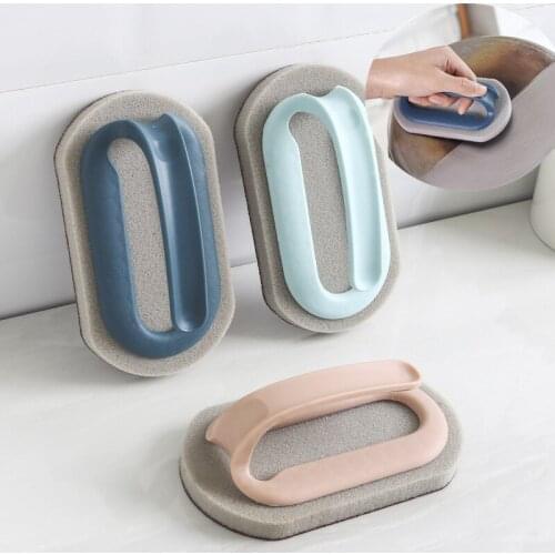 10-Color Kitchen Cleaning Dishwashing Brushes Eraser Magic Sponge Plastic Handle Pot Pan Scrubber Household Bathroom Tools