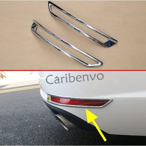 2Pcs/Set Car Rear Fog Light Chrome Cover Trims Accessories For 2016-2019 Audi B9 A4 A5