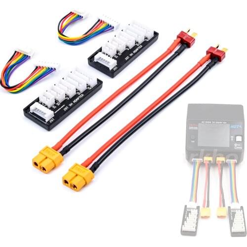 2PCS XT60/XT30/JST/T-plug Balance charger extension cable and 2PCS 2-6S extension board for HOTA D6 D6PRO D6+ smart charger RC