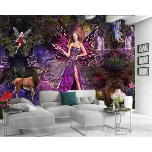 3d Wallpaper Living Room A Group of Sexy Beautiful Butterfly Elf Digital Printing HD Decorative Beautiful Wallpaper
