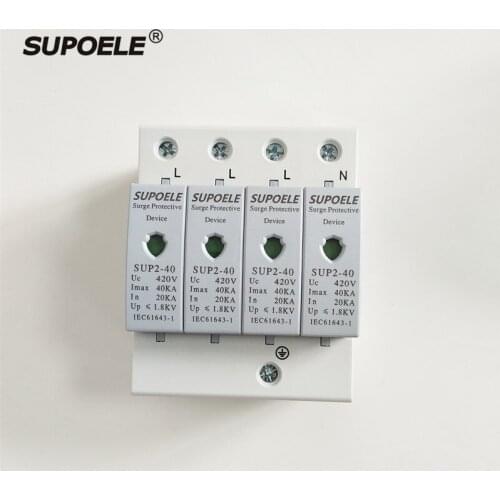 420V 4P 20-40KA AC Surge Protector Protection Protective Device 4 Pole SPD