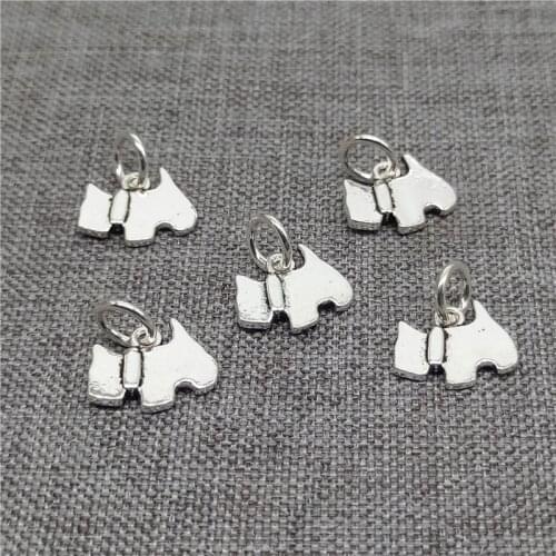 8 Pieces of 925 Sterling Silver Puppy Dog Doggie Charms for Bracelet Necklace