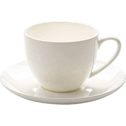 White Creative Coffee Mug Bone China Travel Home Gardon Coffee Mug and Saucer Ceramic Tazas Desayuno Kitchen Supplies QOO50MK