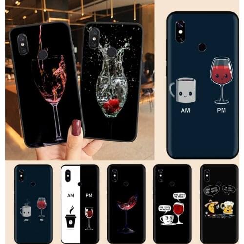 Coffee Wine Cup Phone Case For Xiaomi Redmi note 7 8 9 t max3 s 10 pro lite Luxury brand shell funda coque