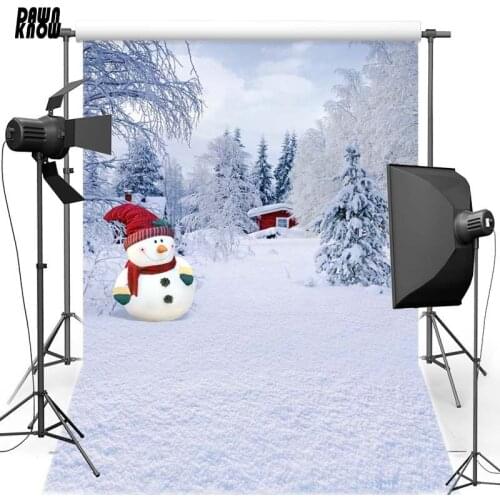 DAWNKNOW New Year Christmas Vinyl Photography Background For Children Snowman Polyester Backdrop For Children Photo Shoot 6406