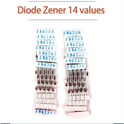 1/2w 0.5W Zener Diode 3.3-30V 14values*10pcs=140pcs Assorted Assortment Set New electronic diy kit
