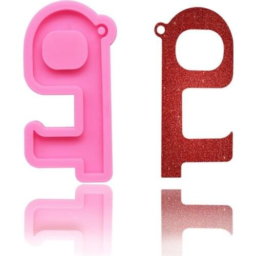 DIY Silicone Mirror Epoxy Keychain Mold Heat Resistant Soft Fondant Cake Baking Tools