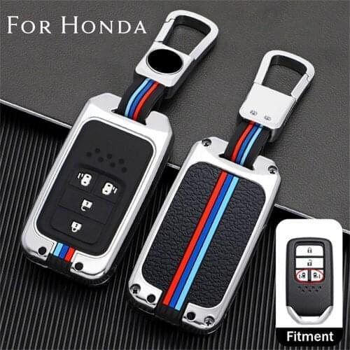 For Honda Accord Civic HR-V CR-V 2015-2019 Zinc Alloy Remote Start Car Key Fob Case Cover Bag Keychain Auto Accessories Holder