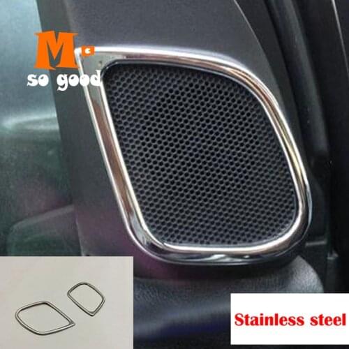 For Honda CRV CR-V Car A-pillar Speaker Audio Horn Sticker Cover Trim Interior Accessories 2012-14 15 2016 Stainless Steel 2pcs
