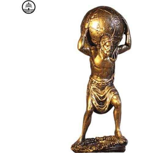 Ancient Greece Warrior Atlus Figurine Hercule Statues And Sculptures Modern Living Room Decoration Accessorie Vintage Home Decor