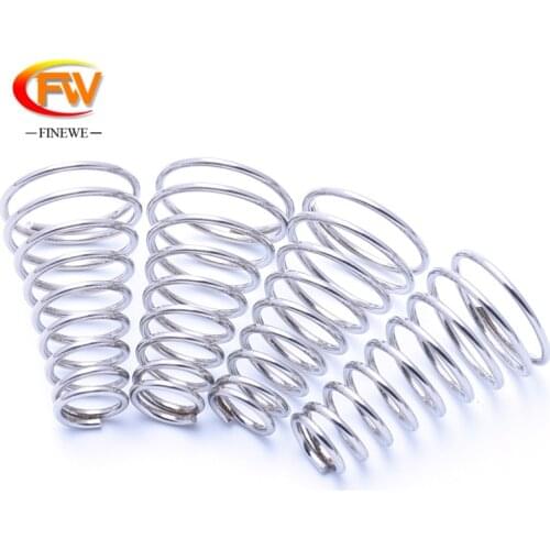 FINEWE 10pcs/lot Wholesal SUS304 Tower Pagoda Spring 0.5mm Wire Small Conical Pressure Compression Spring