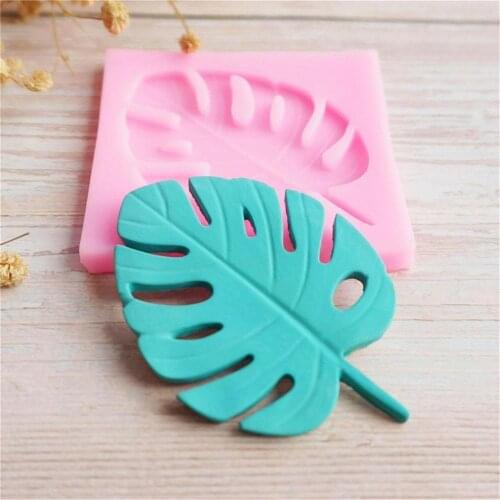 Leaf Shape 3D Silicone Monstera Palm Fern Mold Turtle Leaf Fondant Cake Decorating Tools Cupcake Sugarcraft Chocolate Molds